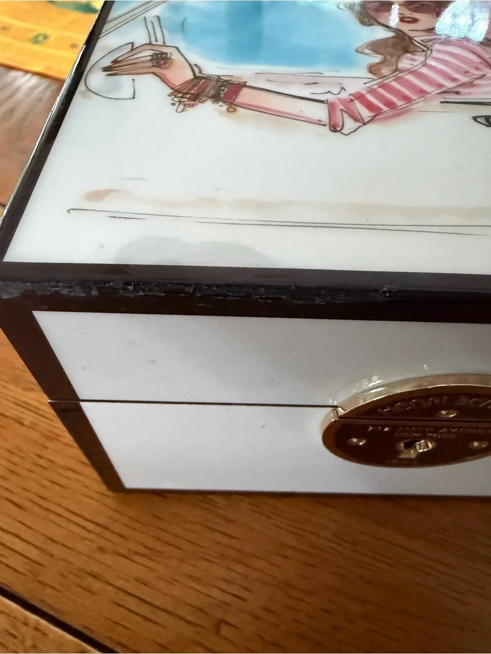 Henri Bendel HTF Jewelry Box with Key & Tray Designed by Izak Zeno